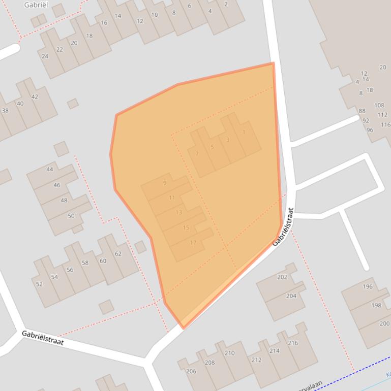 Kaart van postcodegebied 9744KB.