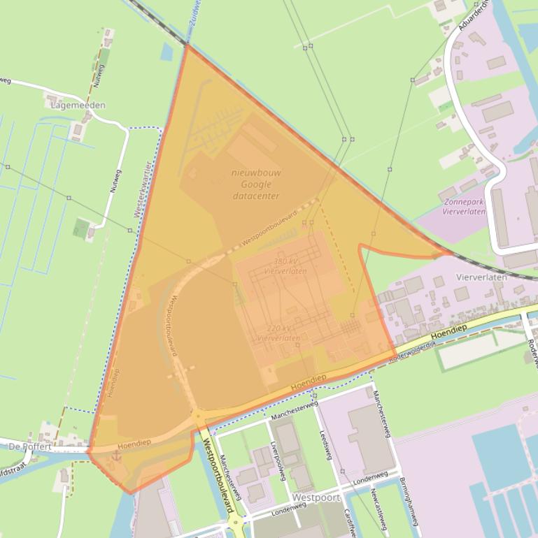 Kaart van postcodegebied 9744TD.