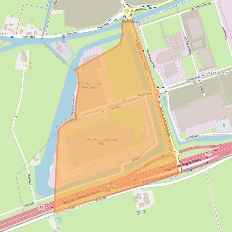 Kaart van postcodegebied 9744VB.