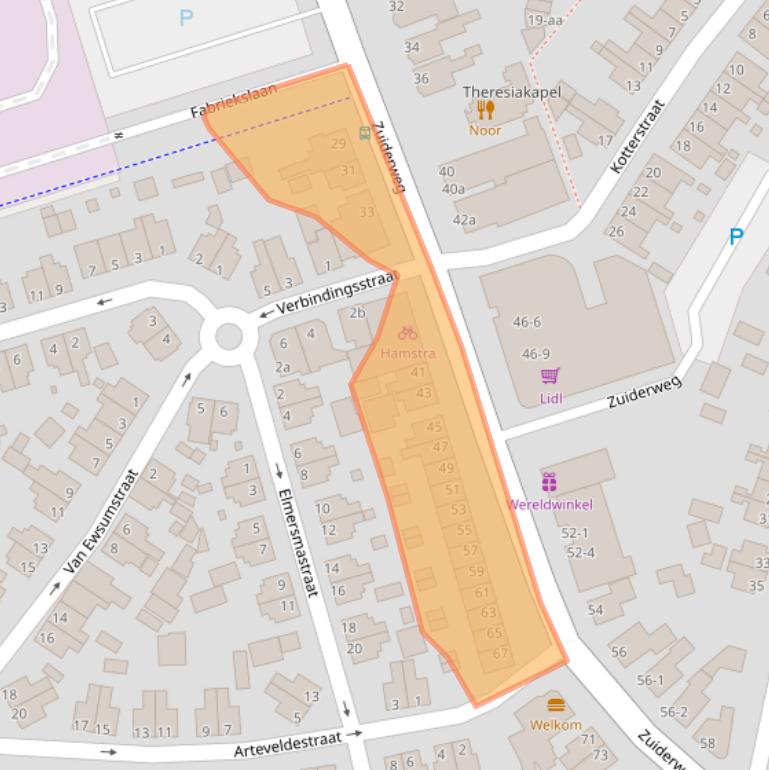 Kaart van postcodegebied 9745AB.