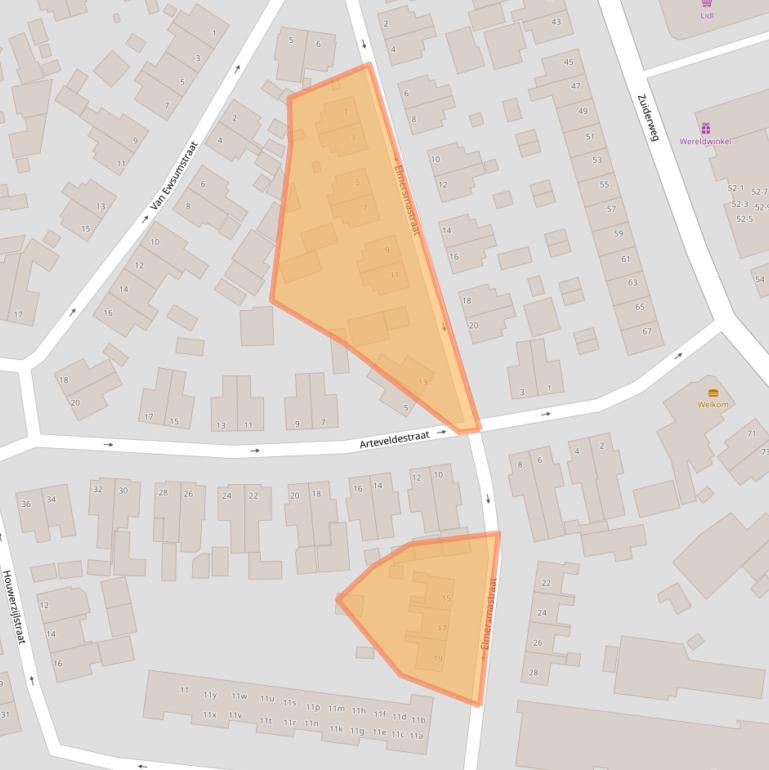 Kaart van postcodegebied 9745AK.