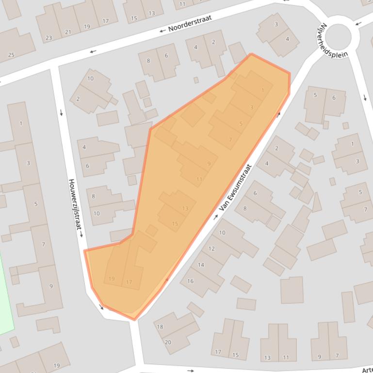Kaart van postcodegebied 9745AM.