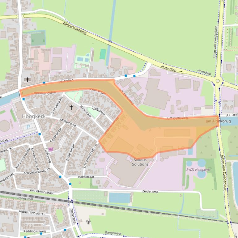 Kaart van postcodegebied 9745BJ.