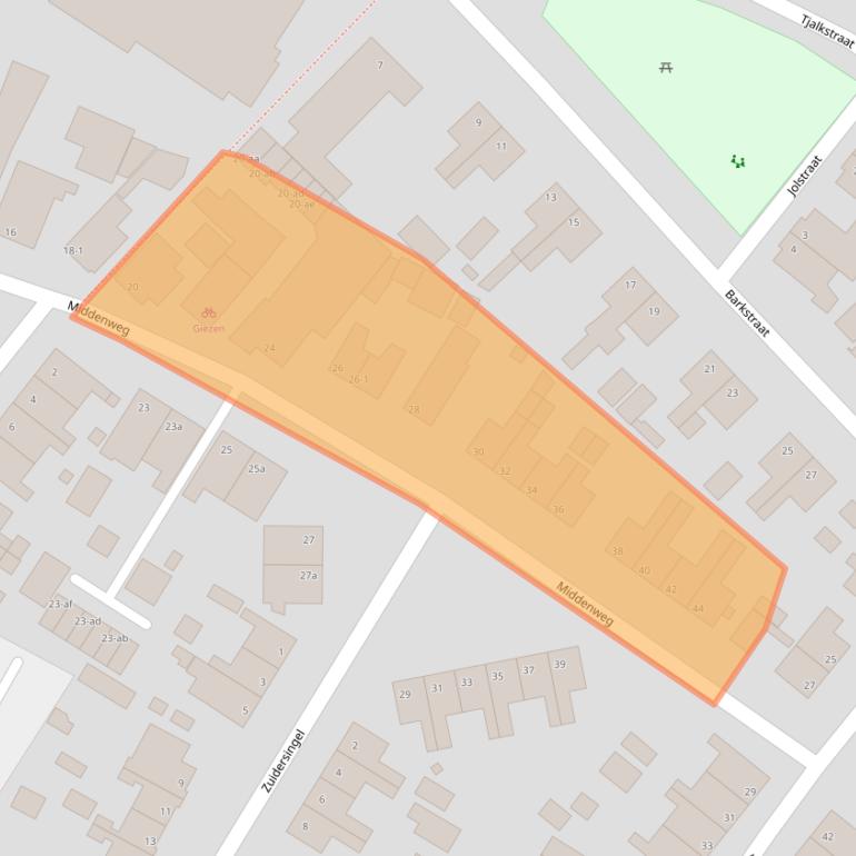 Kaart van postcodegebied 9745BN.