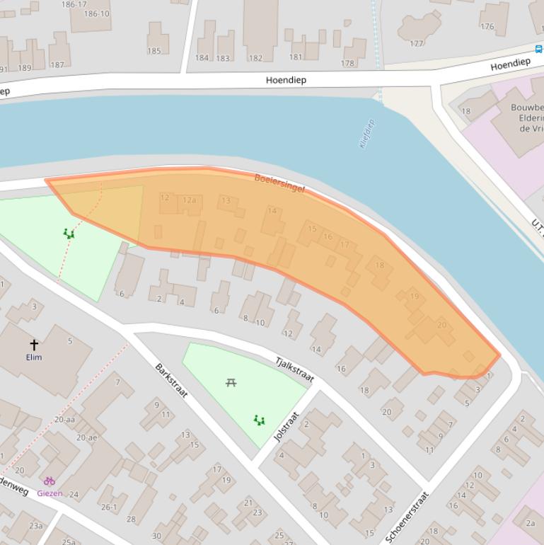 Kaart van postcodegebied 9745CB.