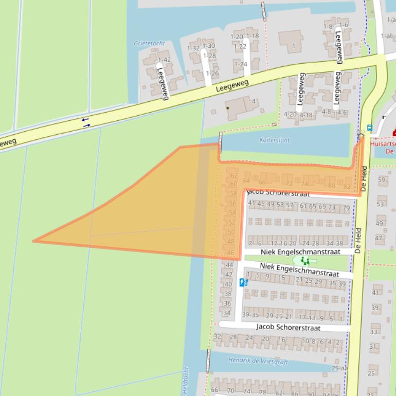 Kaart van postcodegebied 9745DB.