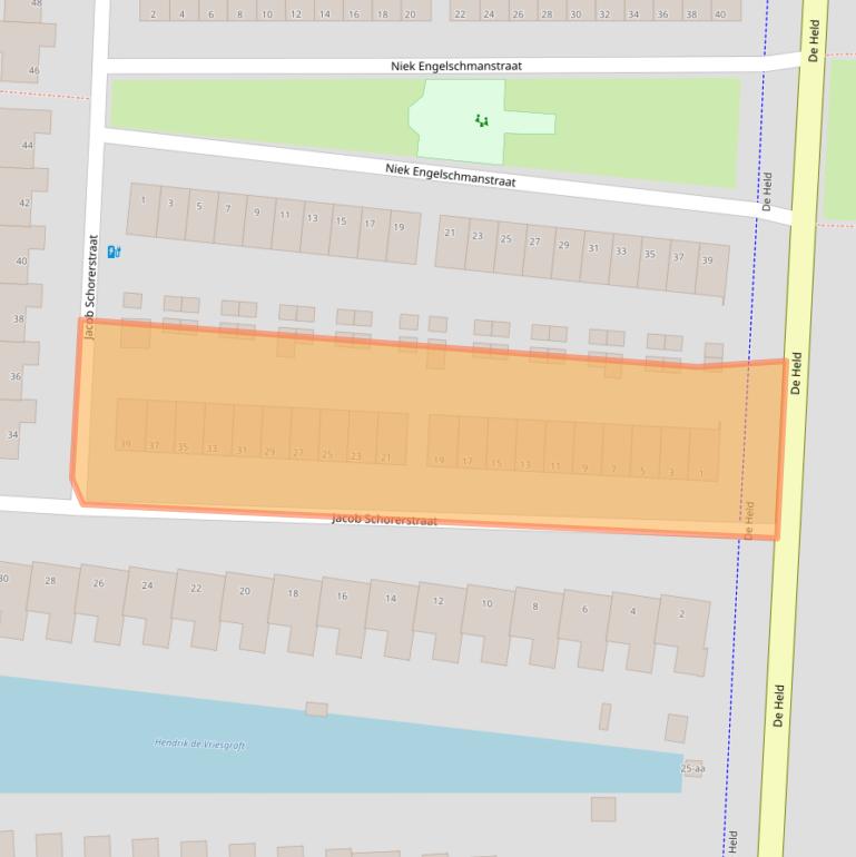 Kaart van postcodegebied 9745DC.