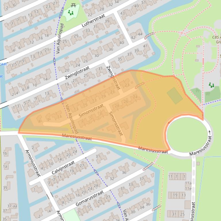 Kaart van postcodegebied 9746BG.