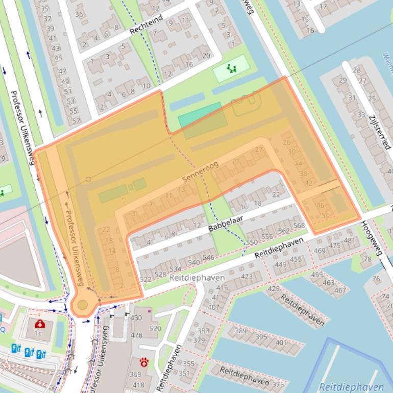 Kaart van postcodegebied 9746RP.