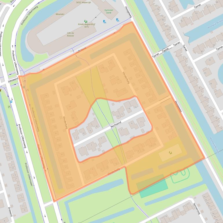 Kaart van postcodegebied 9746RT.
