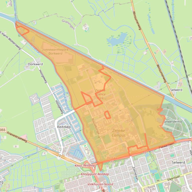 Kaart van postcodegebied 9747.