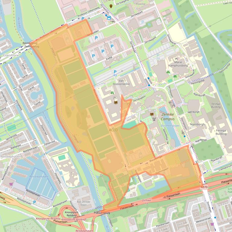 Kaart van postcodegebied 9747AC.