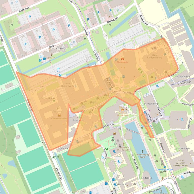 Kaart van postcodegebied 9747AS.