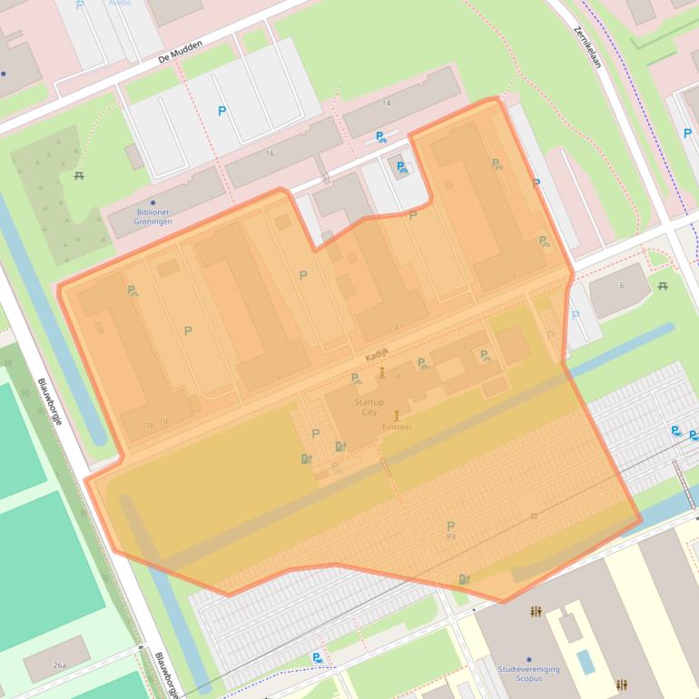Kaart van postcodegebied 9747AT.