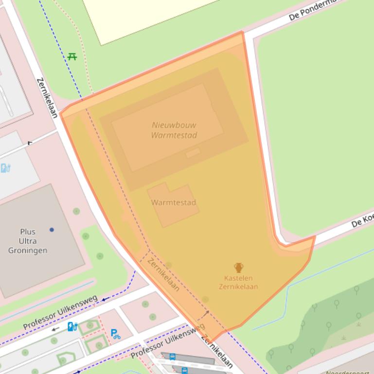 Kaart van postcodegebied 9747AZ.