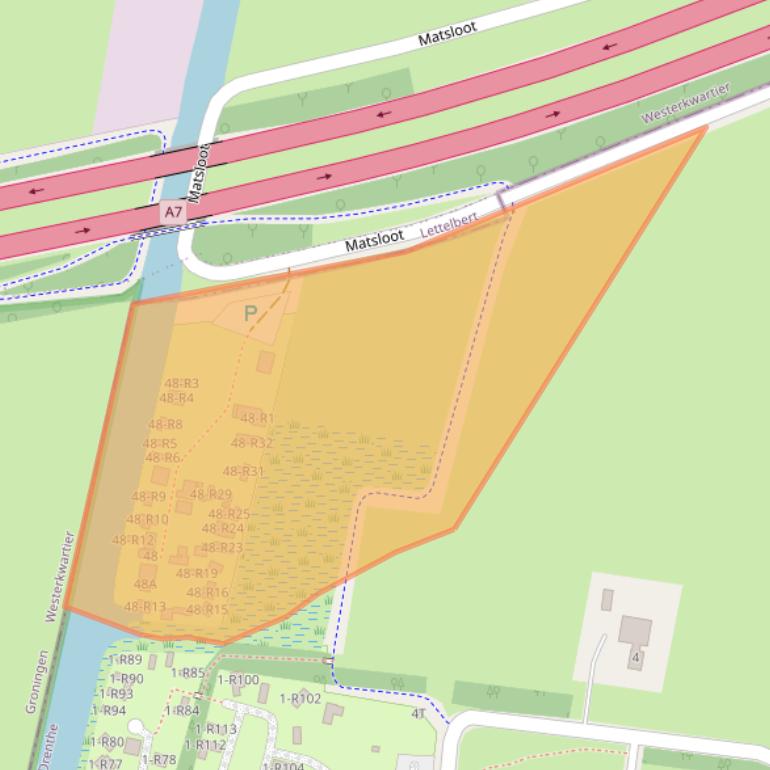 Kaart van postcodegebied 9749TK.