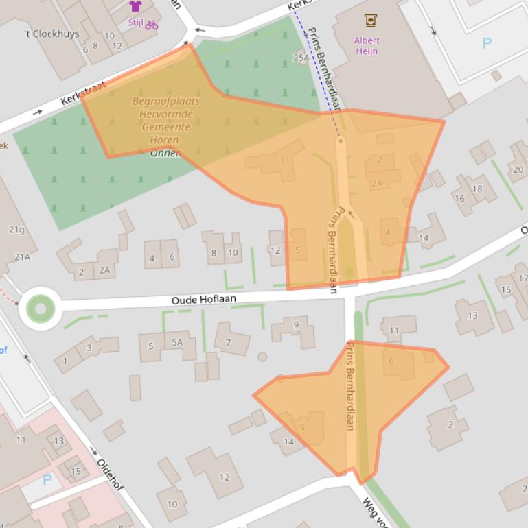 Kaart van postcodegebied 9751BJ.