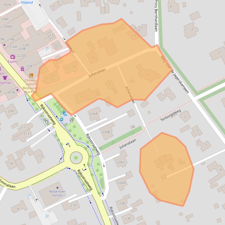 Kaart van postcodegebied 9751BM.