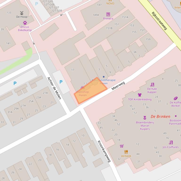 Kaart van postcodegebied 9751JA.