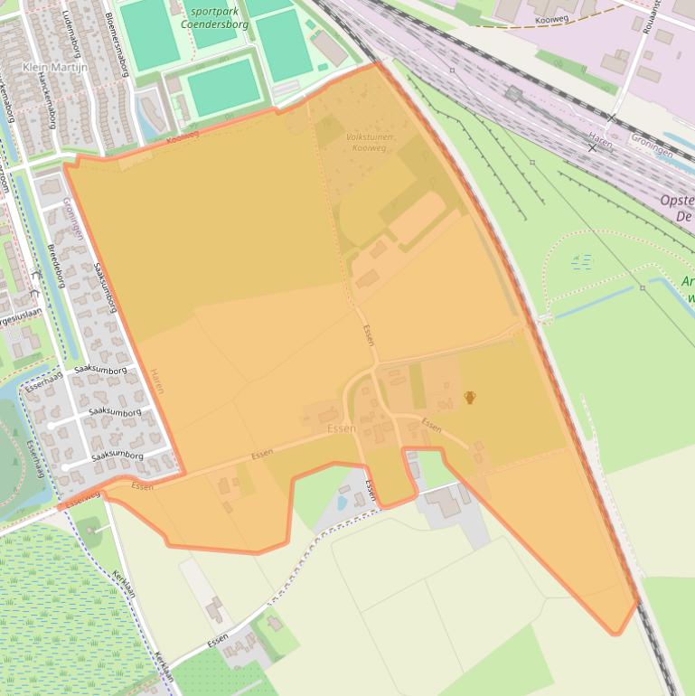 Kaart van postcodegebied 9751NB.