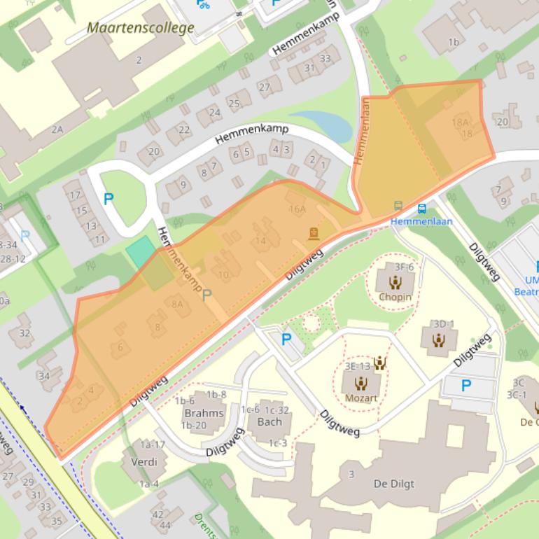 Kaart van postcodegebied 9751NG.