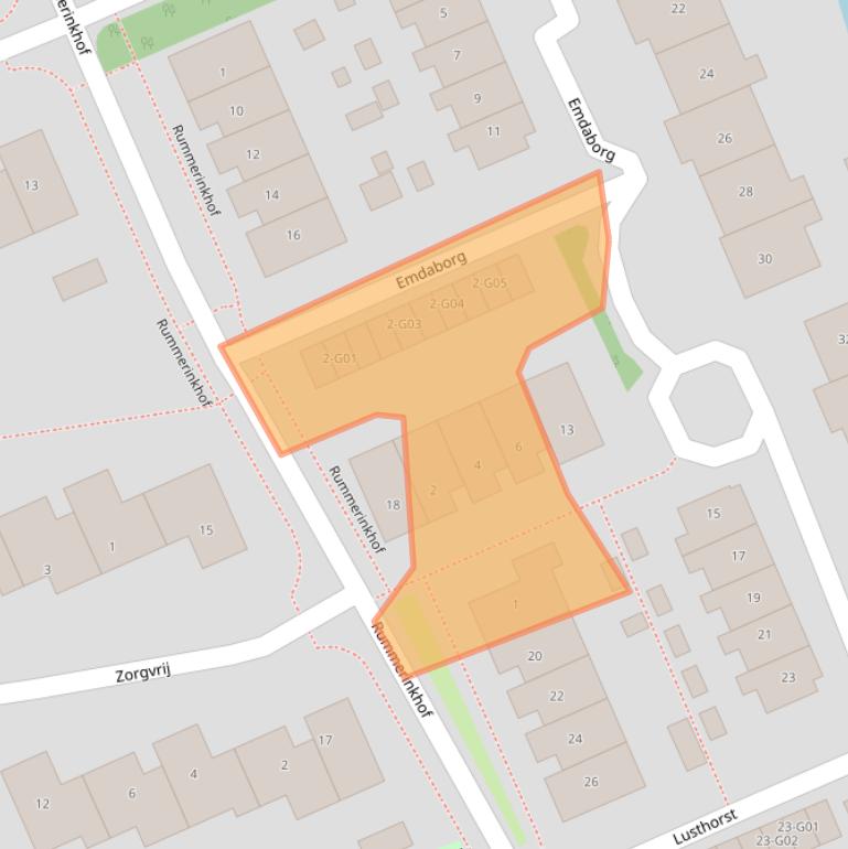 Kaart van postcodegebied 9751SG.