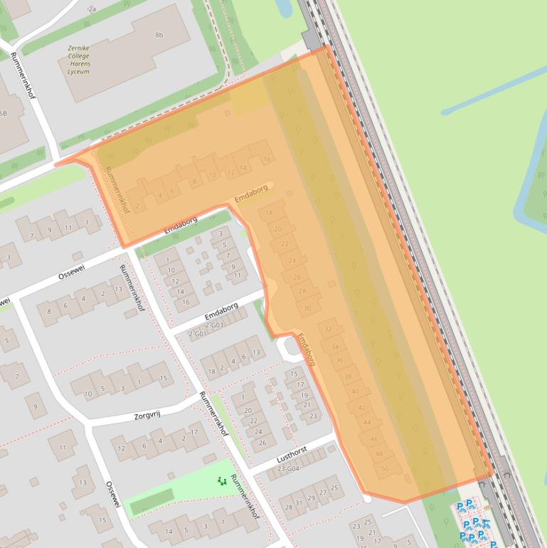 Kaart van postcodegebied 9751SJ.