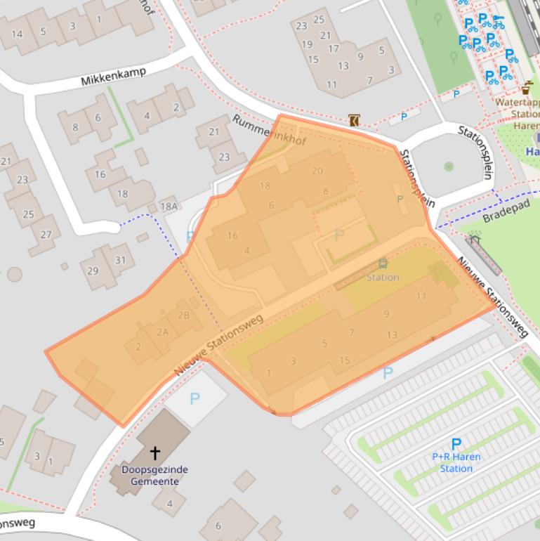 Kaart van postcodegebied 9751SZ.
