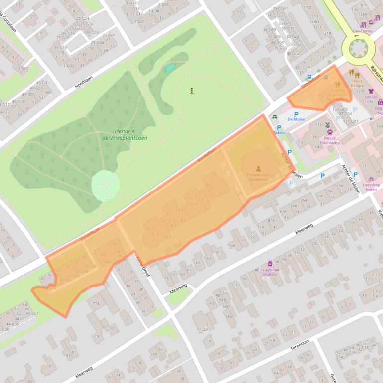 Kaart van postcodegebied 9752EC.