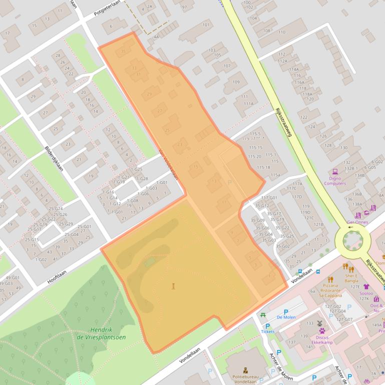 Kaart van postcodegebied 9752EK.