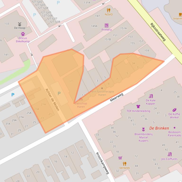 Kaart van postcodegebied 9752JA.