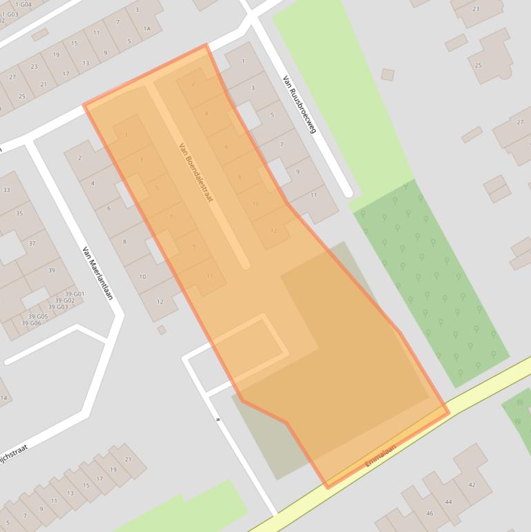 Kaart van postcodegebied 9752JX.