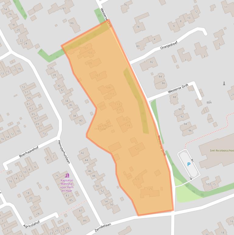 Kaart van postcodegebied 9752LE.