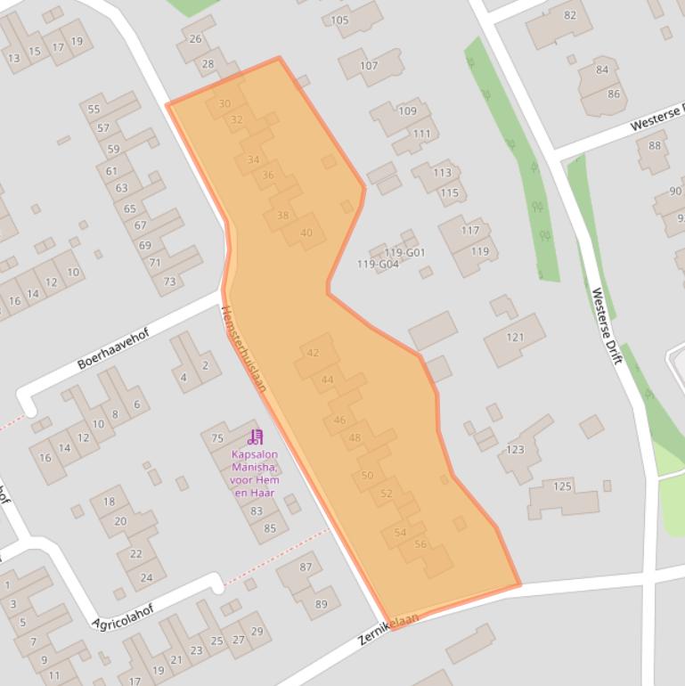 Kaart van postcodegebied 9752NE.