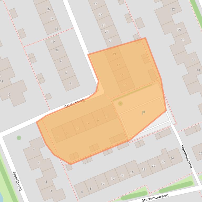 Kaart van postcodegebied 9753BD.