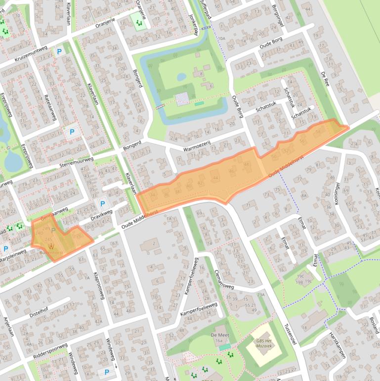 Kaart van postcodegebied 9753BS.