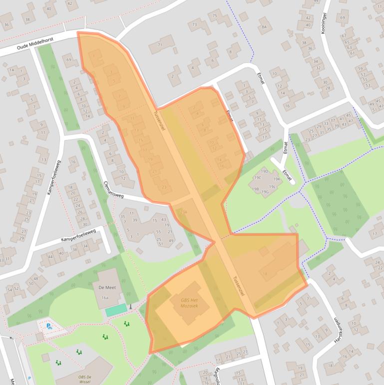 Kaart van postcodegebied 9753EL.