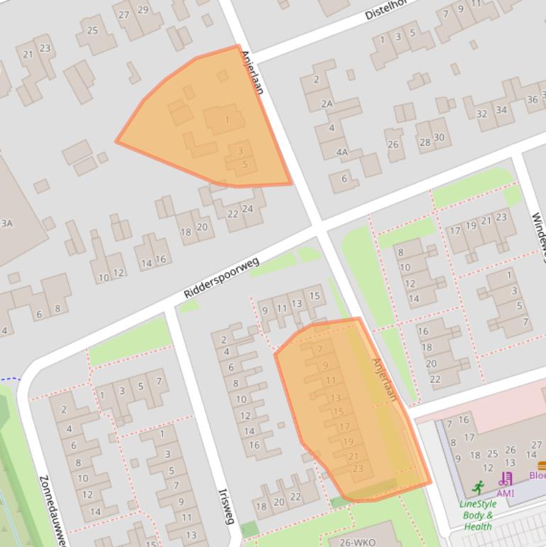 Kaart van postcodegebied 9753GA.