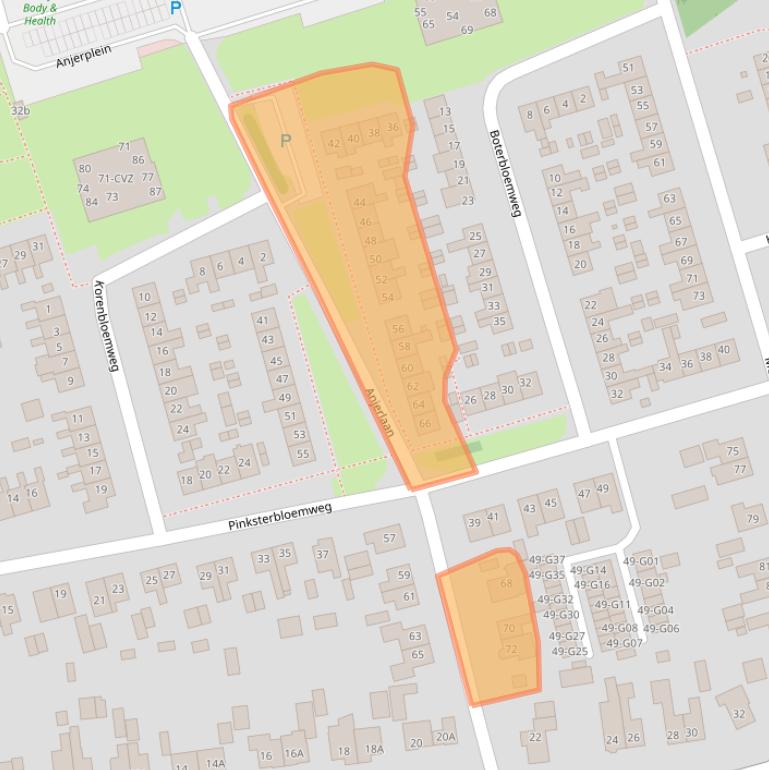 Kaart van postcodegebied 9753GD.