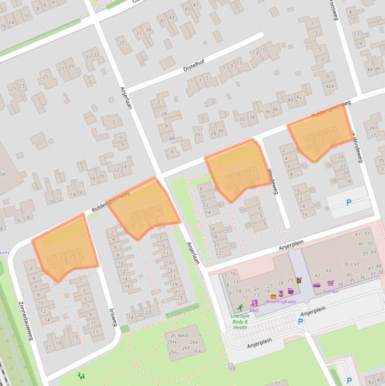 Kaart van postcodegebied 9753GH.