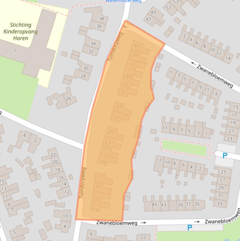 Kaart van postcodegebied 9753JB.