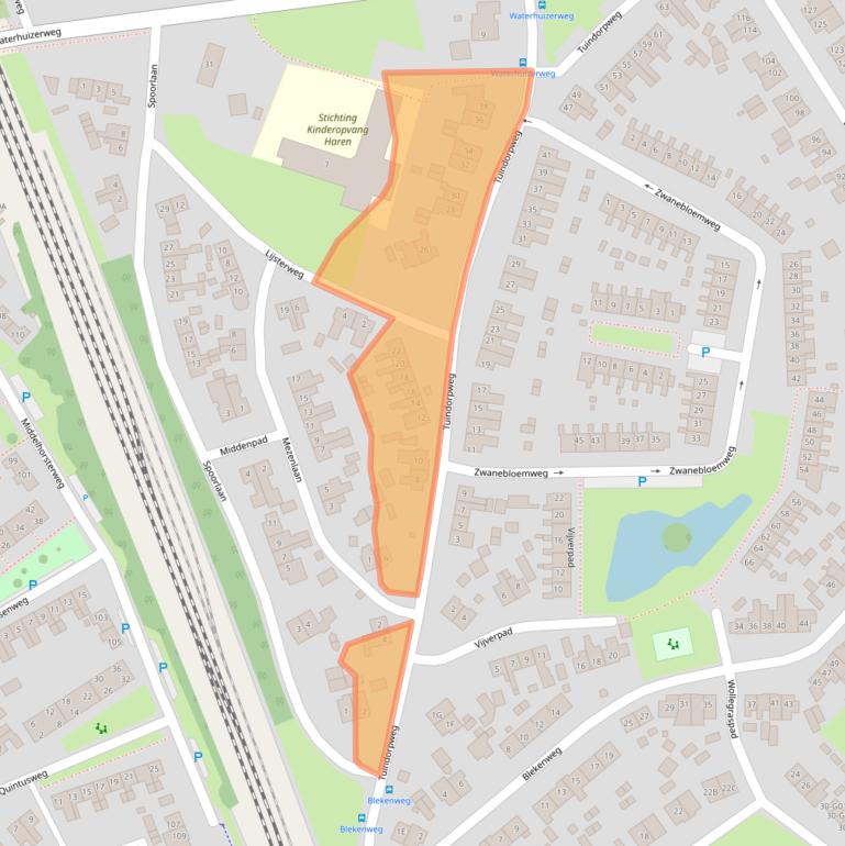 Kaart van postcodegebied 9753JD.