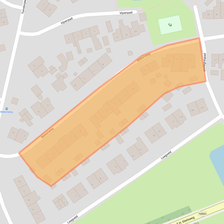 Kaart van postcodegebied 9753JM.