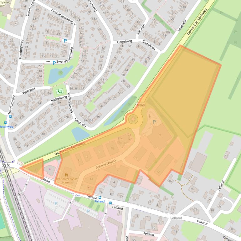 Kaart van postcodegebied 9753TB.