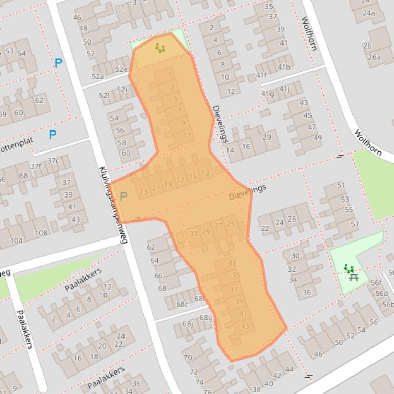 Kaart van postcodegebied 9761BD.