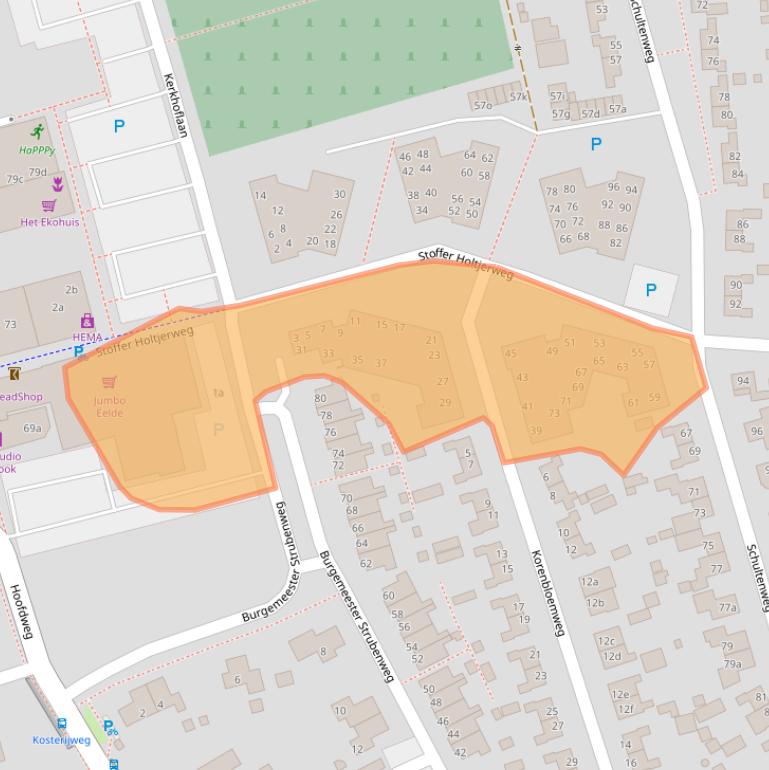 Kaart van postcodegebied 9761CA.