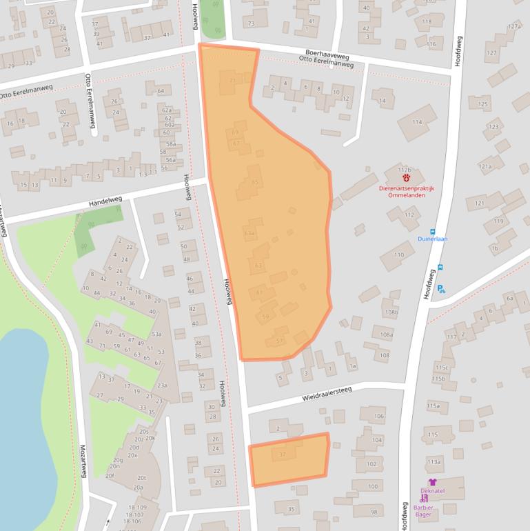 Kaart van postcodegebied 9761GN.