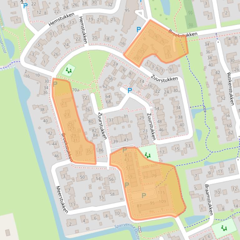 Kaart van postcodegebied 9761KD.