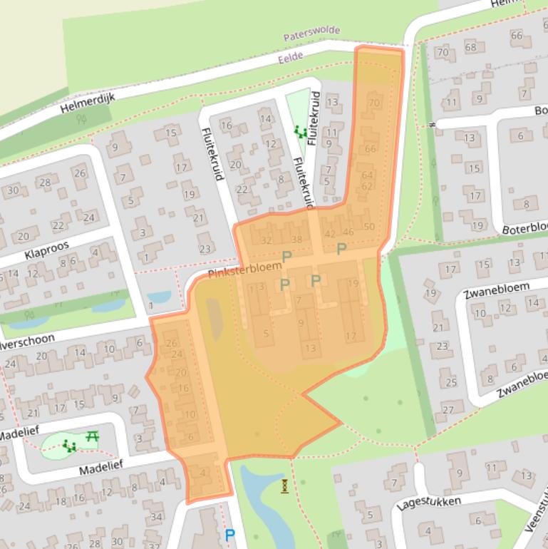 Kaart van postcodegebied 9761LT.