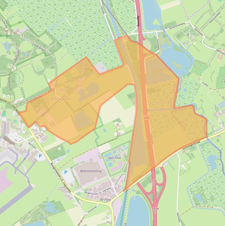 Kaart van postcodegebied 9761TG.